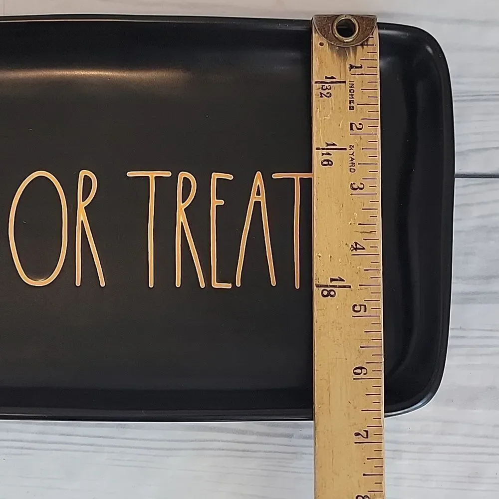 Rae Dunn Black Trick or Treat Serving Tray